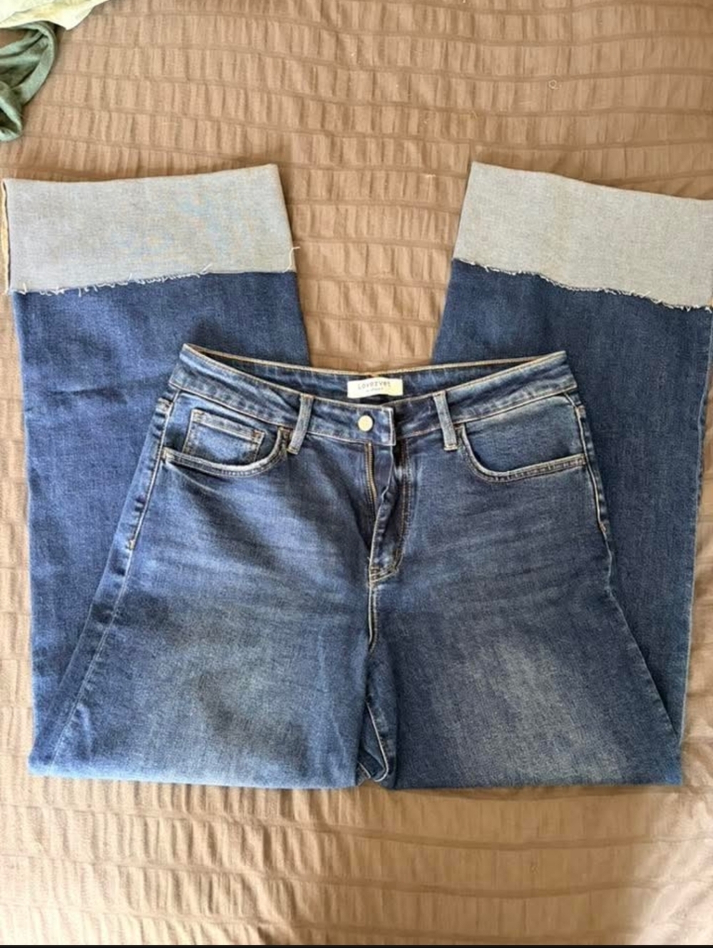Low-Rise Wide-Leg Blue Women’s Jeans